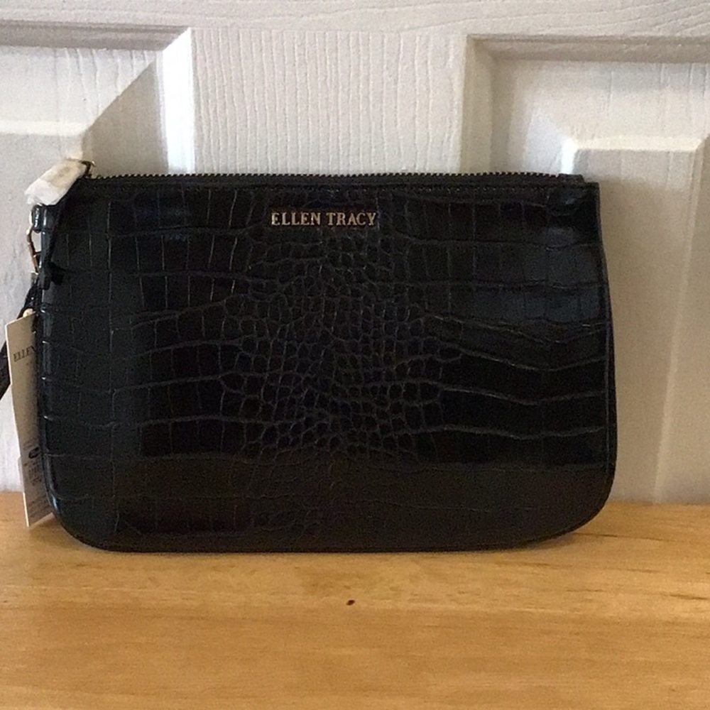 Ellen Tracy Croco Wristlet